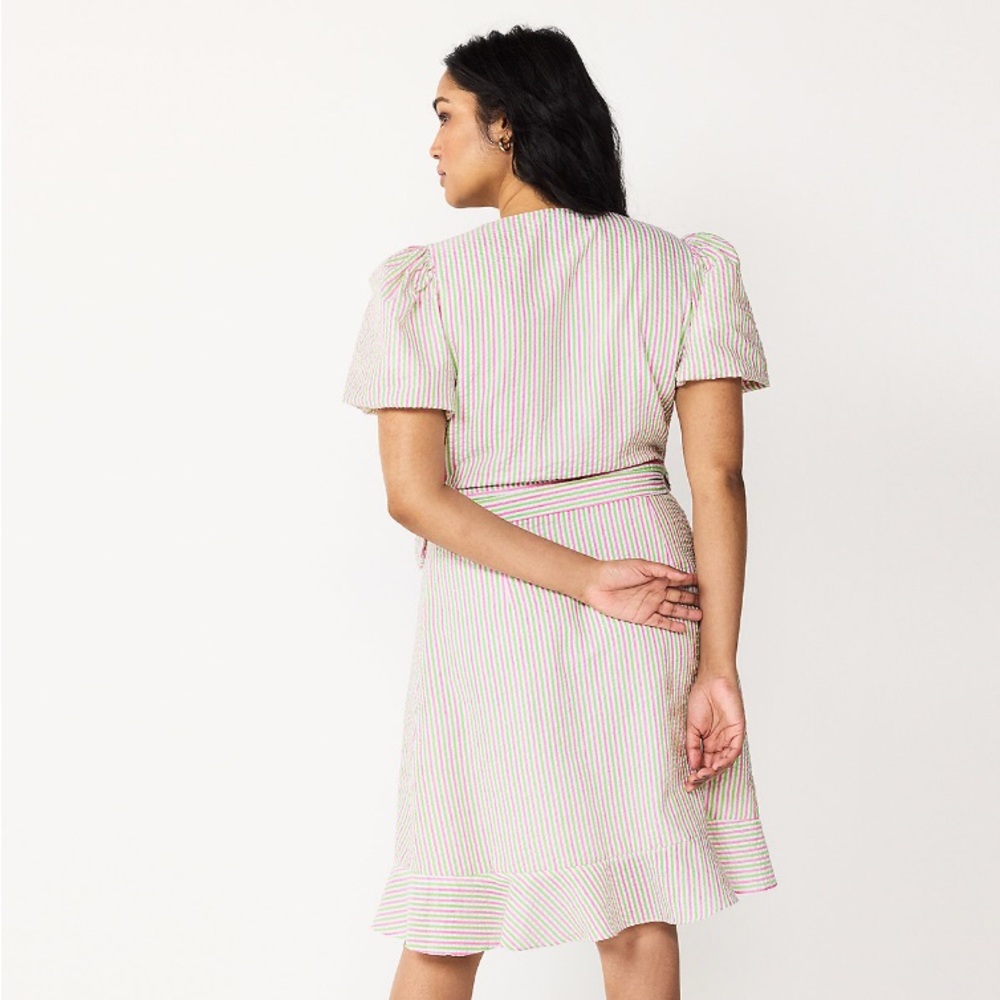 Draper James Women’s Puff Sleeve Wrap Dress - Picture 2 of 8